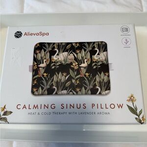Calming Sinus Pillow - Black with Floral/ bird  Design